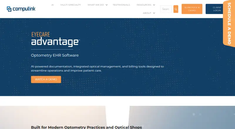 Compulink Advantage SMART Practice's website