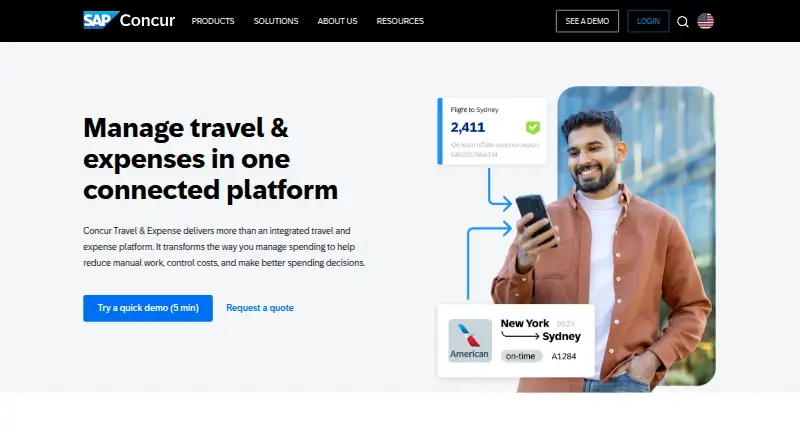 SAP Concur Travel & Expense's website