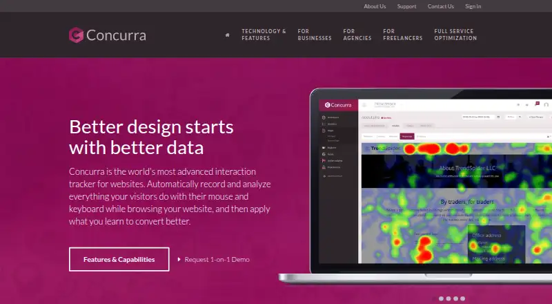 The Concurra homepage