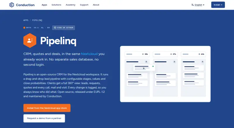 The Pipelinq homepage