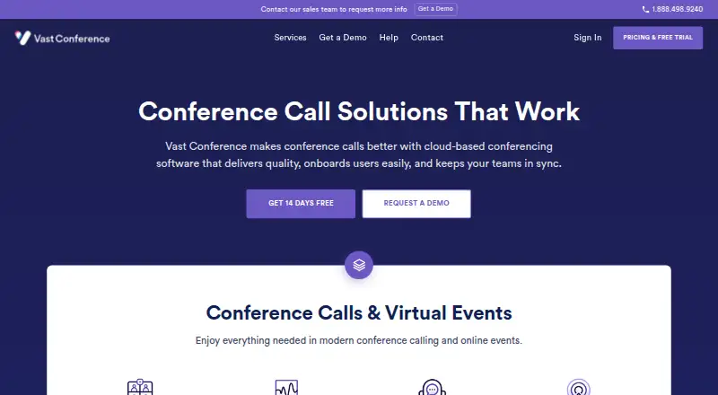 Vast Conference's website