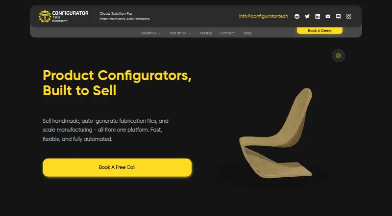 The Configurator.tech homepage