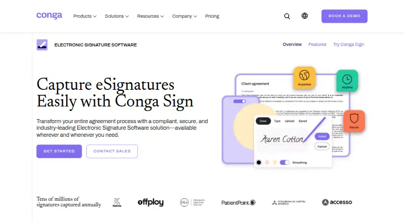Conga Sign's website