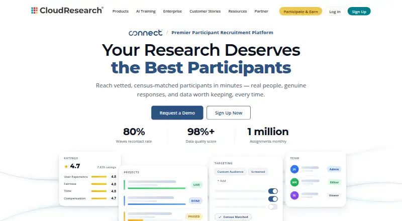 CloudResearch Connect's website