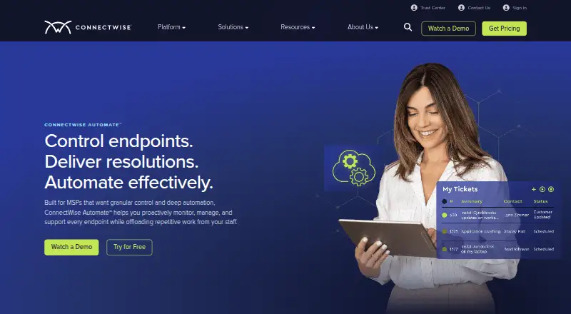 ConnectWise Automate's website