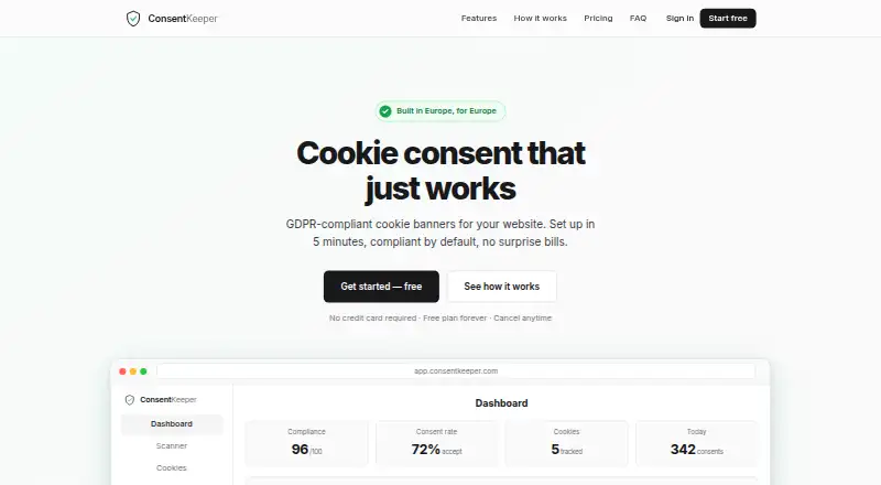 The ConsentKeeper homepage
