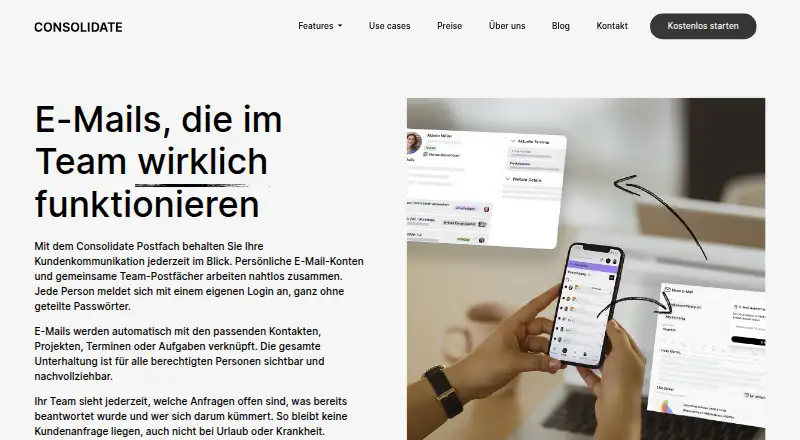 Consolidate's website