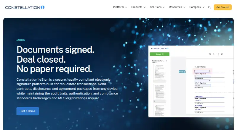 Constellation1 eSign's website
