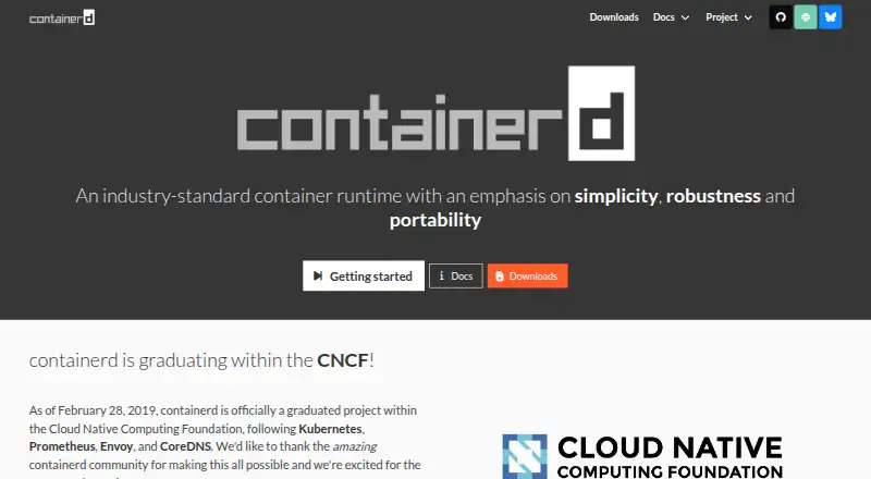 The containerd homepage