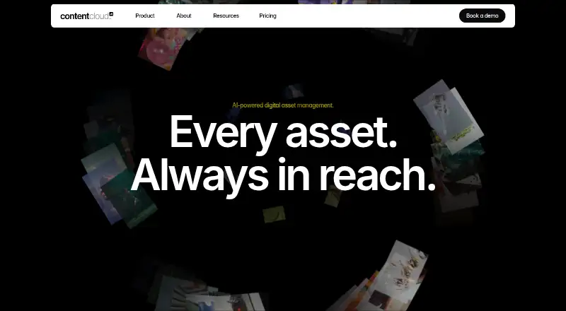 The contentcloud DAM homepage