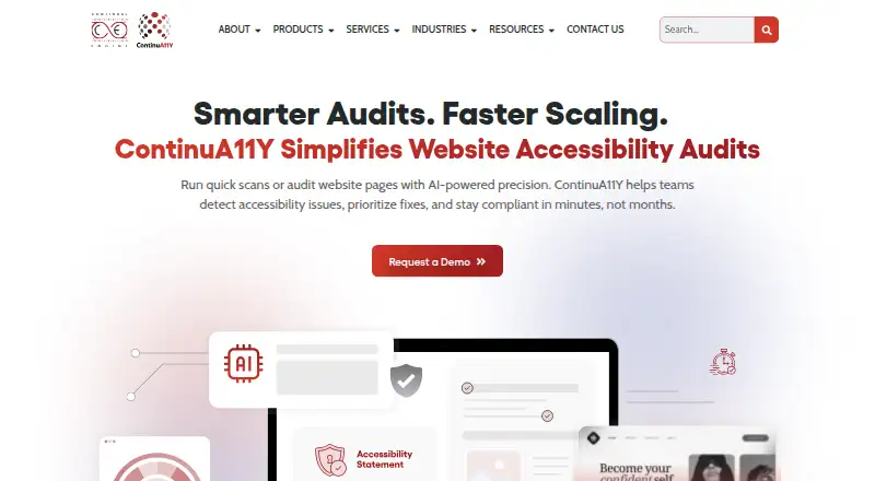 The ContinuA11Y homepage