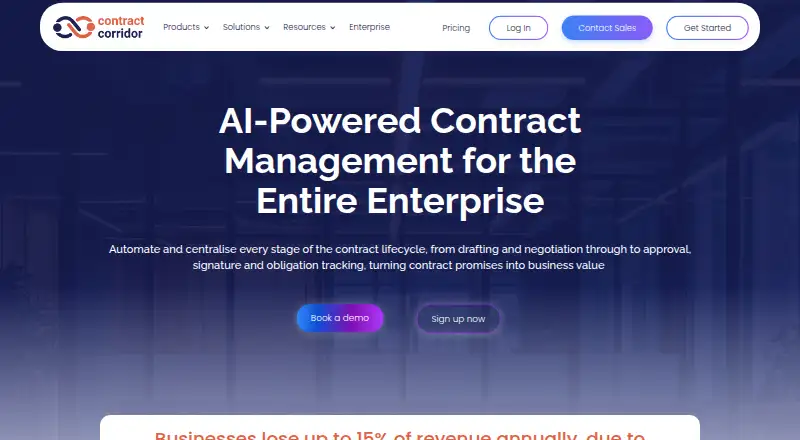 The Contract Corridor homepage