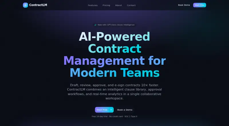 The ContractLM homepage