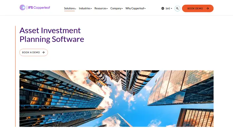 IFS Copperleaf Asset Investment Planning's website