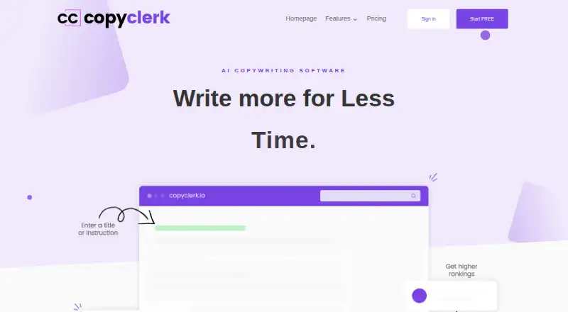 The CopyClerk homepage