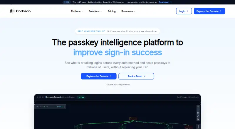 The Corbado homepage