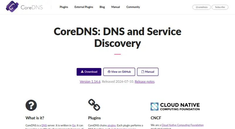 CoreDNS's website