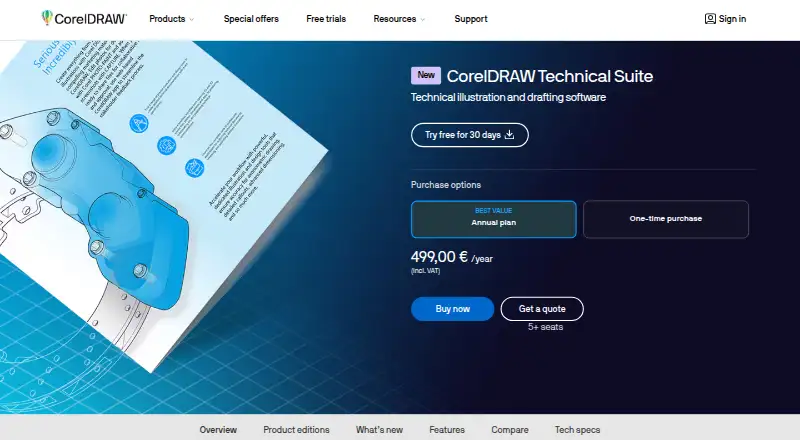 Corel DESIGNER's website