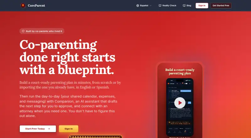 CoreParent's website