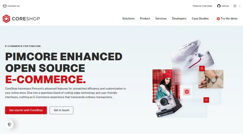 The CoreShop homepage