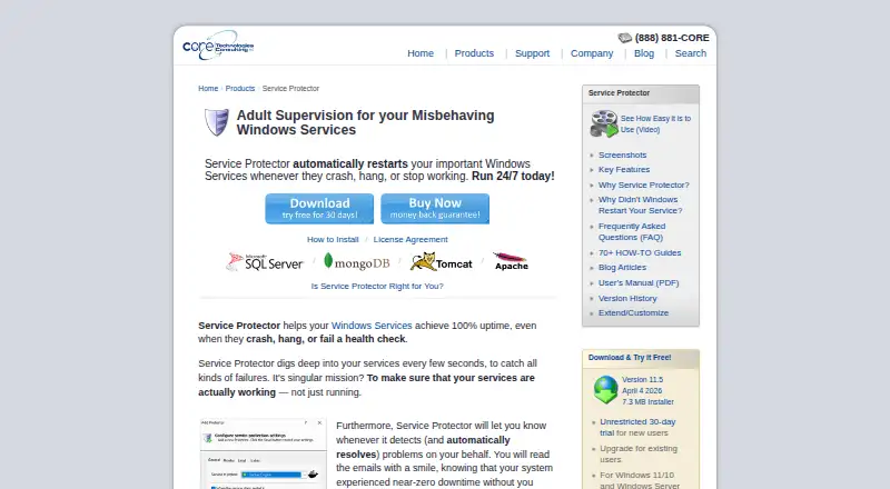 Service Protector's website