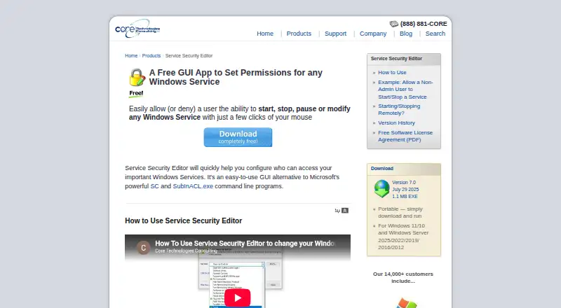 Service Security Editor's website