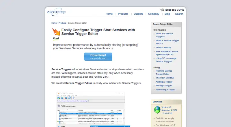 Service Trigger Editor's website