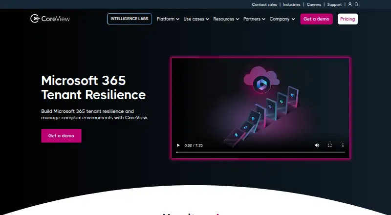 CoreView's website
