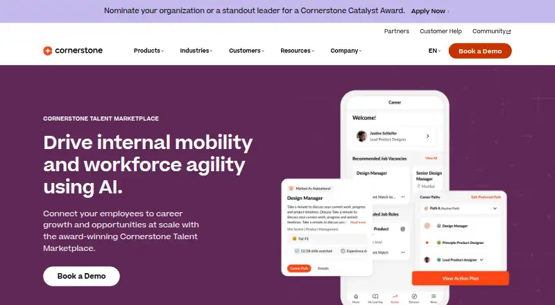 Cornerstone Talent Marketplace's website
