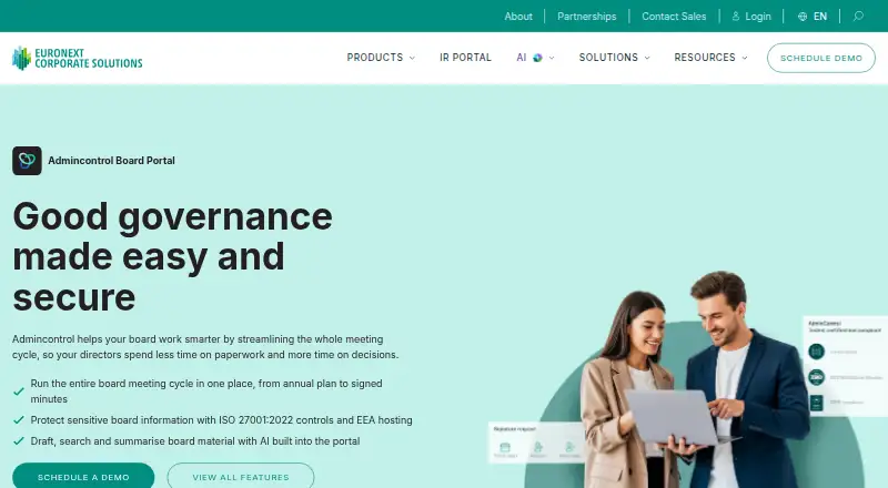 Admincontrol Board Portal's website