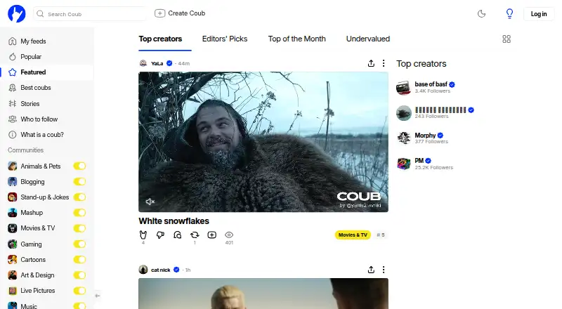 Coub's website