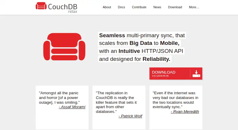 The Apache CouchDB homepage