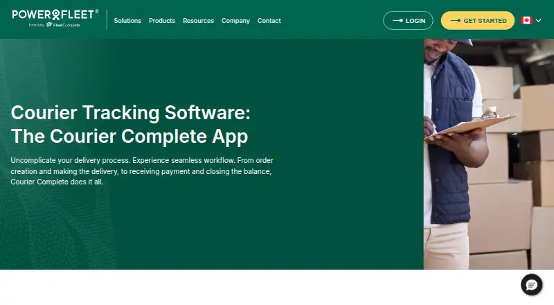 The CourierComplete homepage