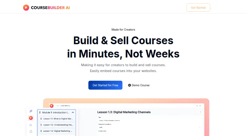 CourseBuilder AI's website