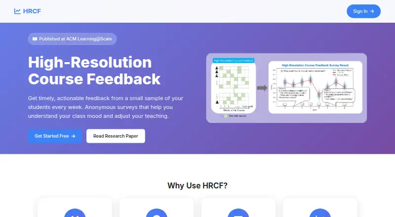 High-Resolution Course Feedback's website