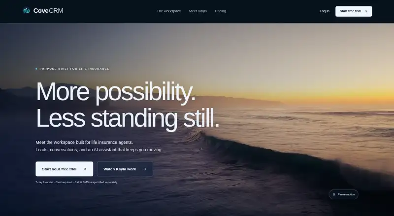 Cove CRM's website