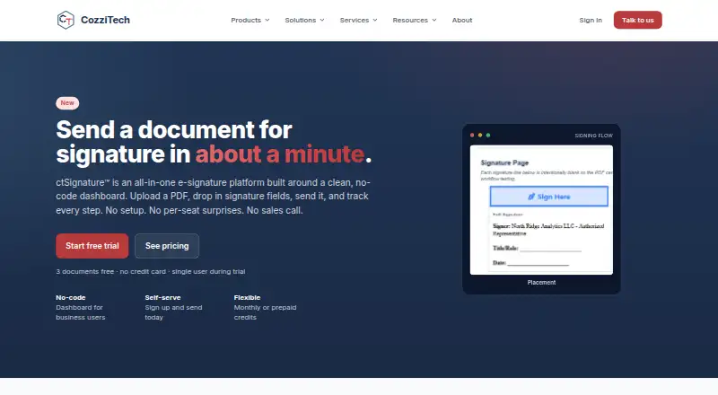 ctSignature's website