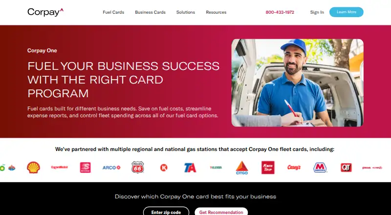 Corpay One Fuel & Fleet Cards's website