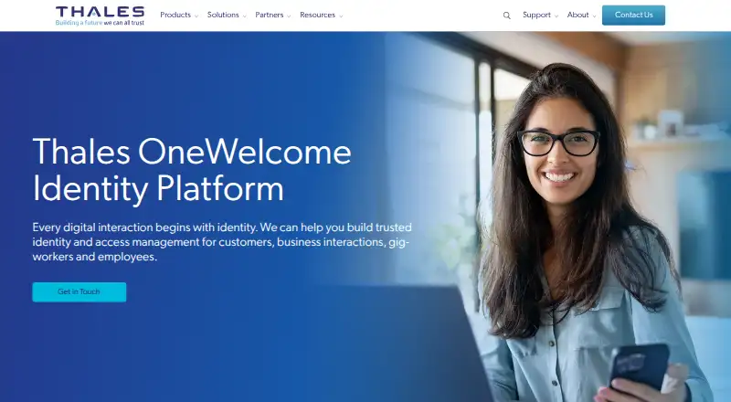 Thales OneWelcome Identity Platform's website
