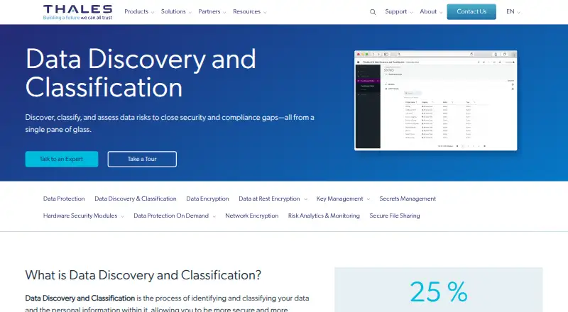 Thales CipherTrust Data Discovery and Classification's website