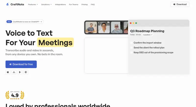 CraftNote's website