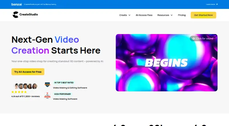 CreateStudio's website