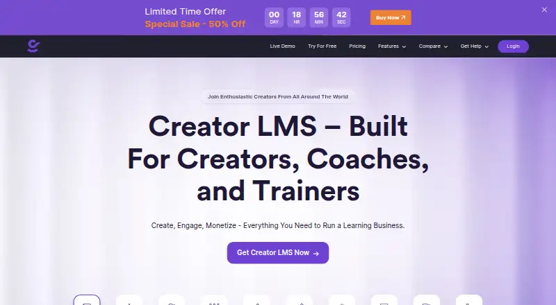 Creator LMS's website