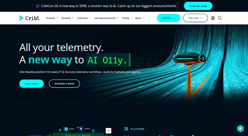 Cribl Stream's website
