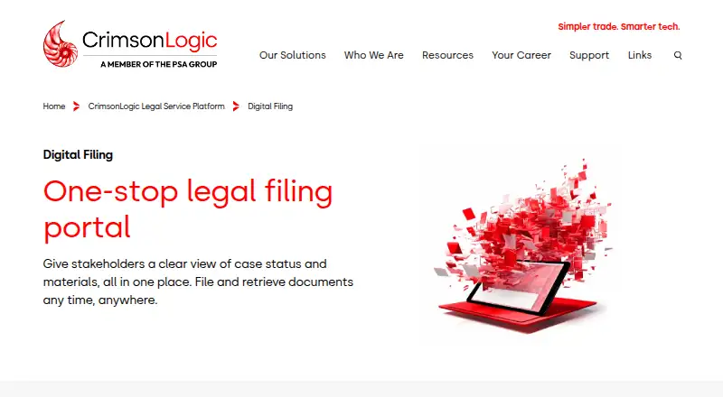CrimsonLogic Digital Filing's website