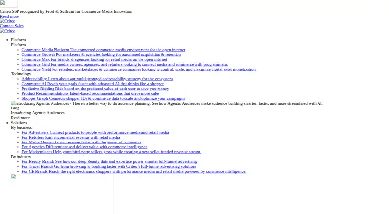 Criteo Retail Media's website