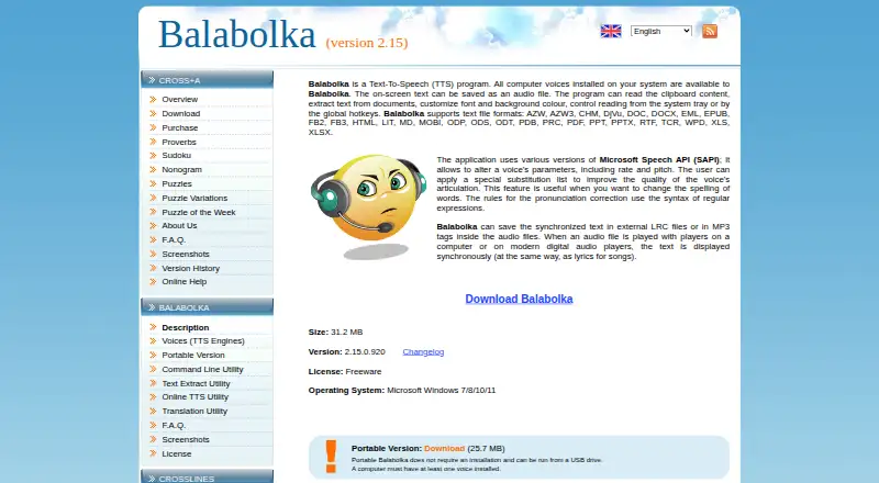 The Balabolka homepage