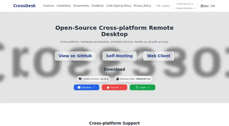 CrossDesk's website