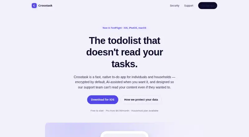 Crosstask's website