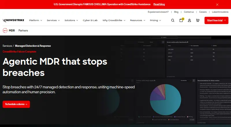 CrowdStrike Falcon Complete's website